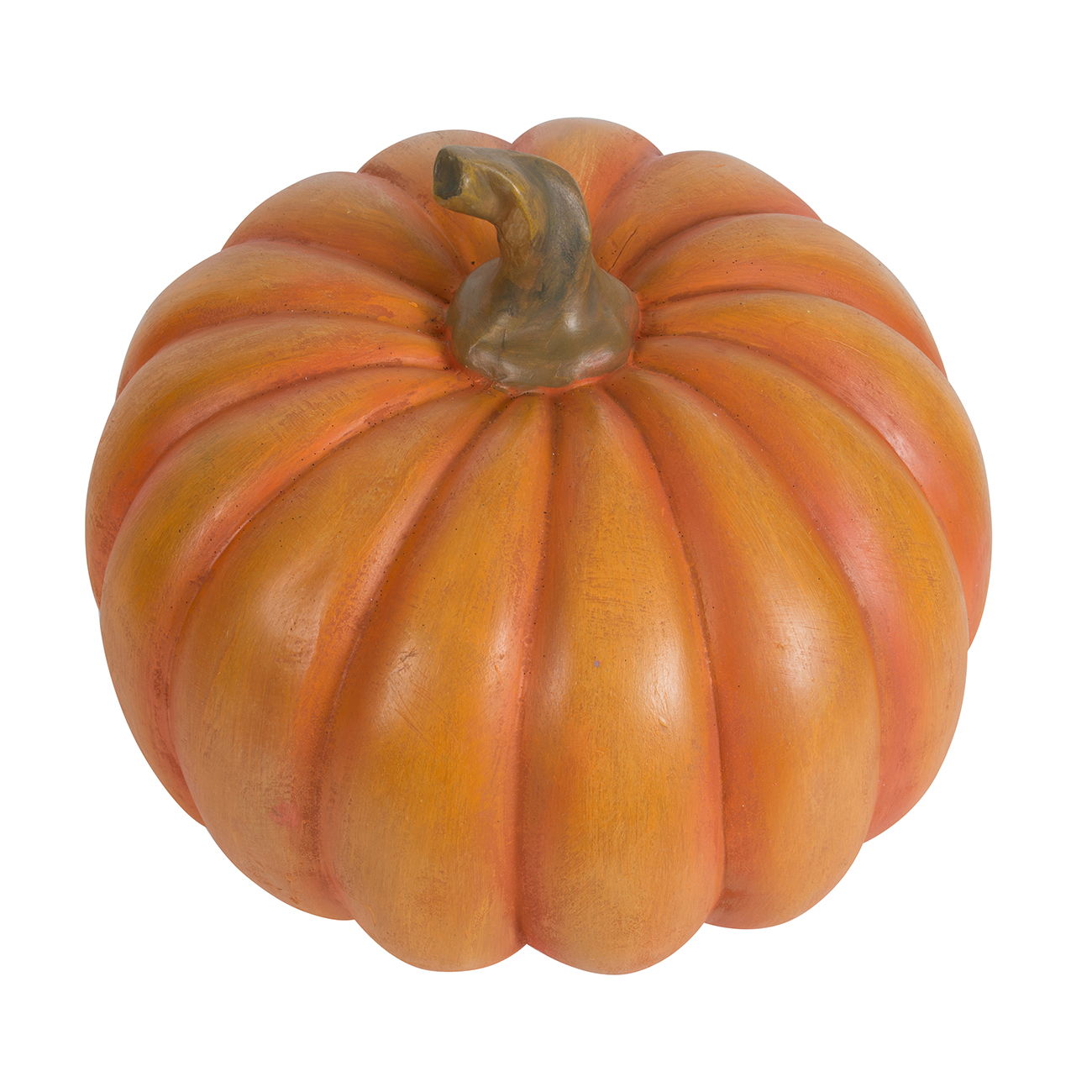 Autumn Resin Pumpkin With Stem, Pumpkin Ornament Decor For Holiday Harvest Festival Fall Festival & Thanksgiving (Set of 2) - Orange