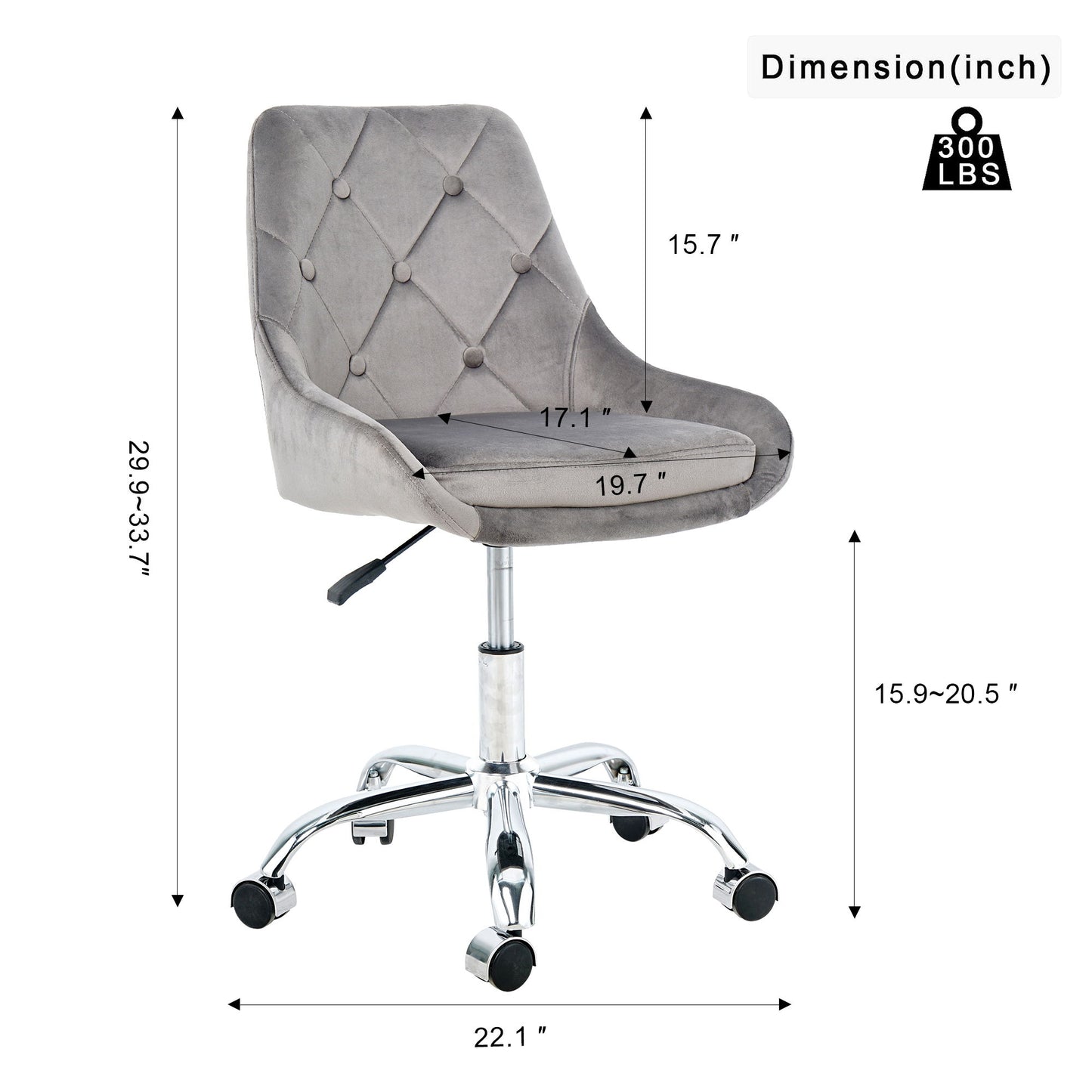 Adjustable And Space-Saving Chair With Golden Electroplated Legs