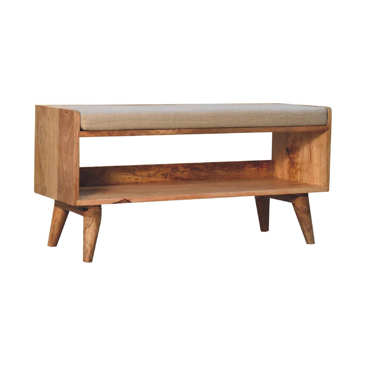 Solid Wood Bench With Upholstered Sea