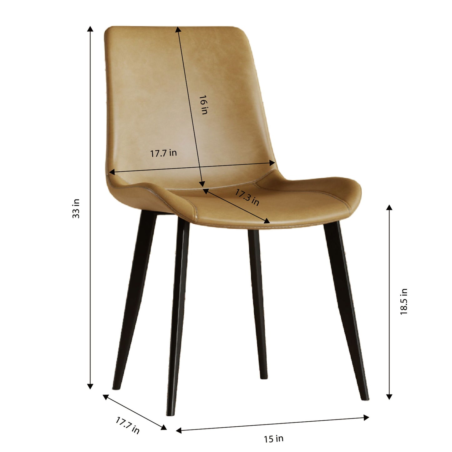 Modern Dining Chair With Carbon Steel Legs