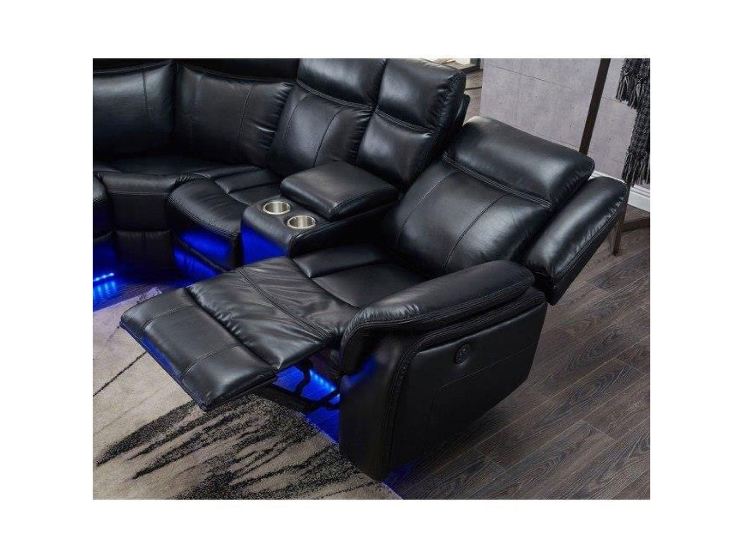 Global Right Arm Facing Reclining Loveseat - Black