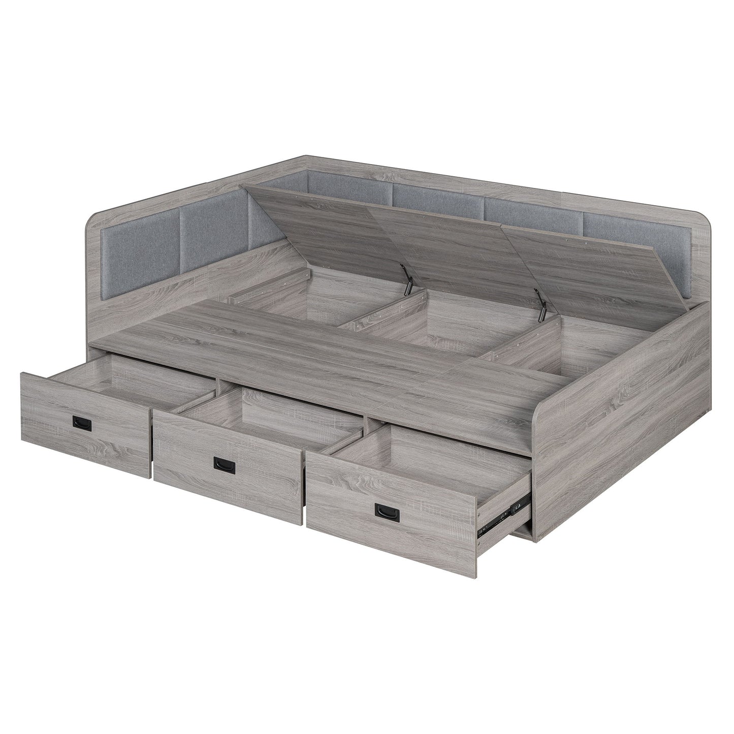 Daybed With 3 Drawers And 3 Storage Compartments