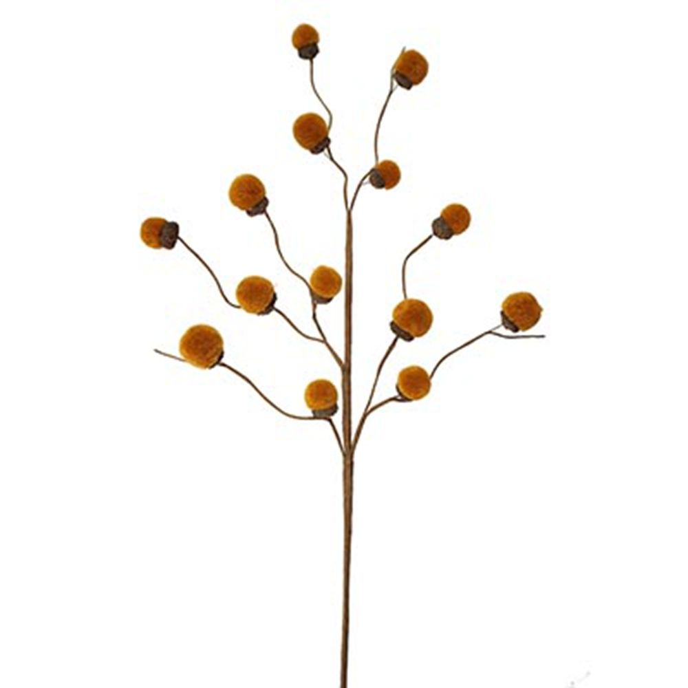 Acorn Spray, Botanicals Decor For Harvest Festival Fall Festival & Thanksgiving Table Decorations (Set of 6) - Yellow
