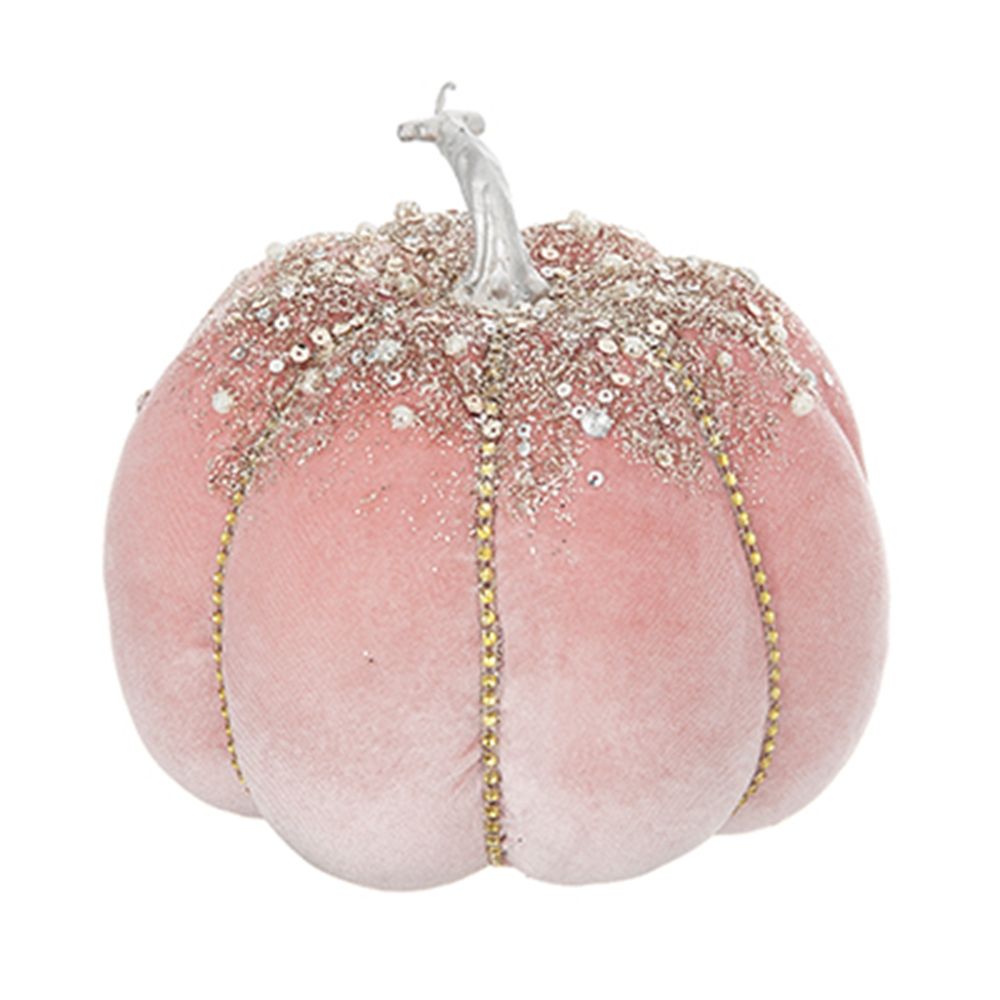 Pumpkin Ornament (Set of 2) Home Decor For Holiday Harvest Festival Fall Festival & Thanksgiving - Pink