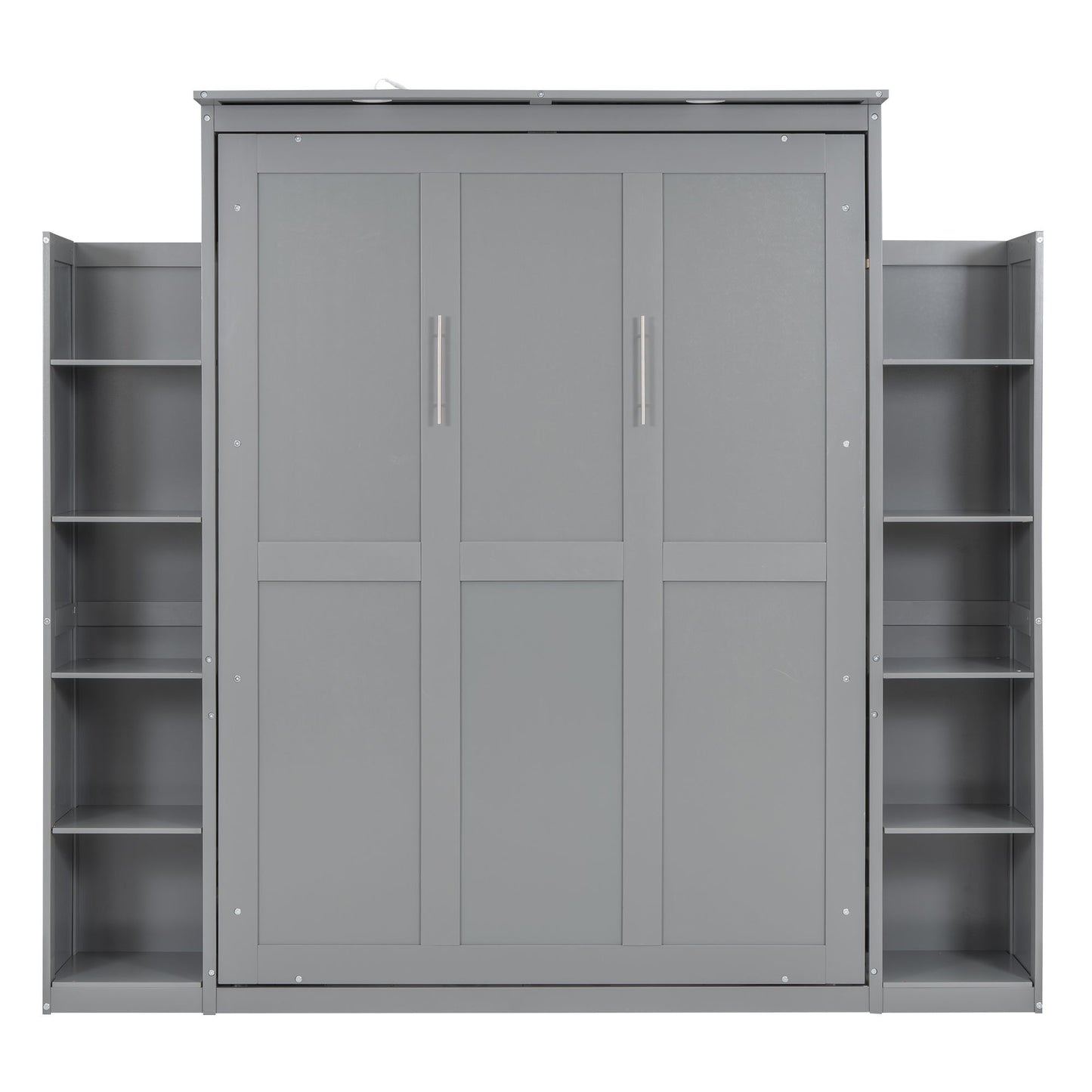Wall Murphy Bed With Shelves And LED Lights