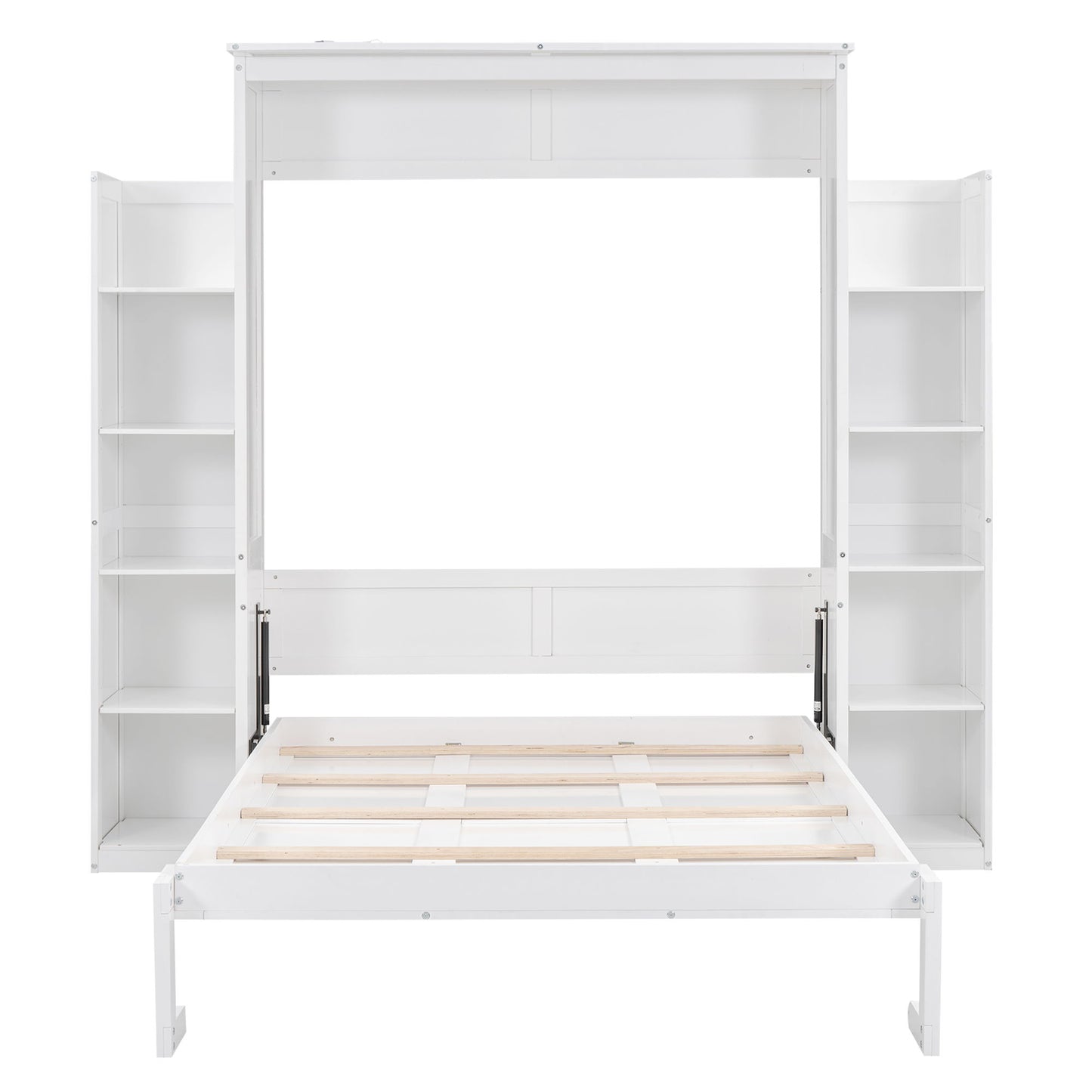 Wall Murphy Bed With Shelves And LED Lights