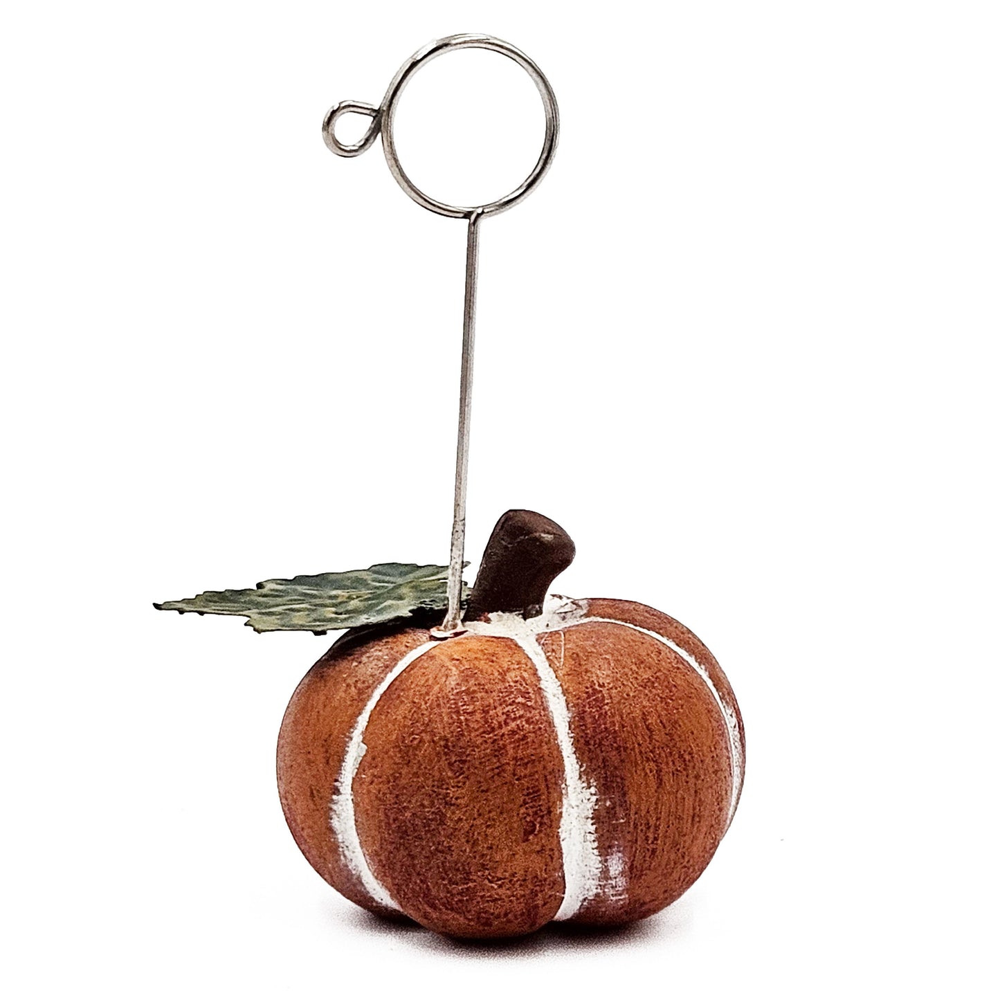 Polystone Pumpkin Name Card Holder - Orange