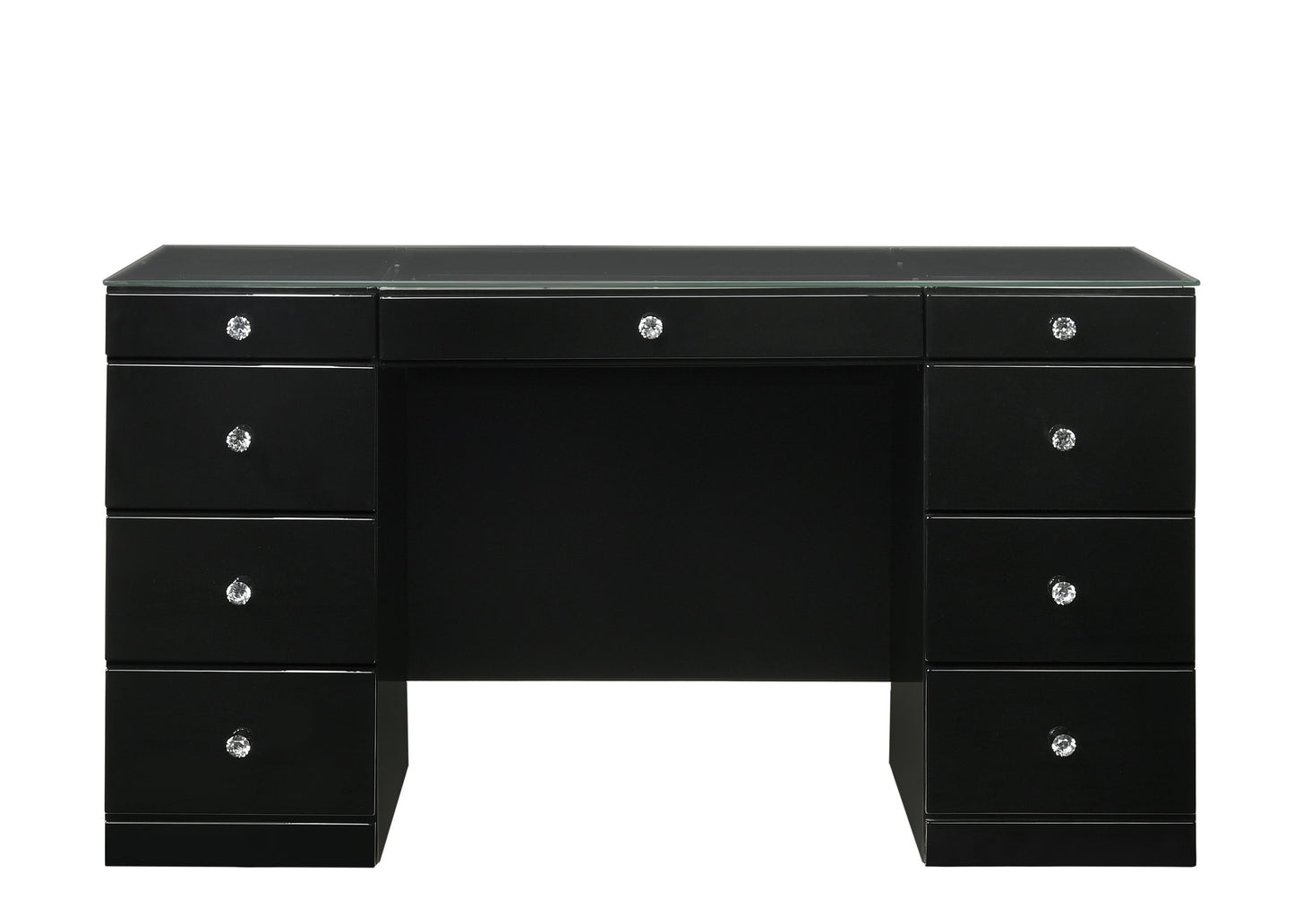 Avery - Vanity Desk With Glass Top And LED Mirroк