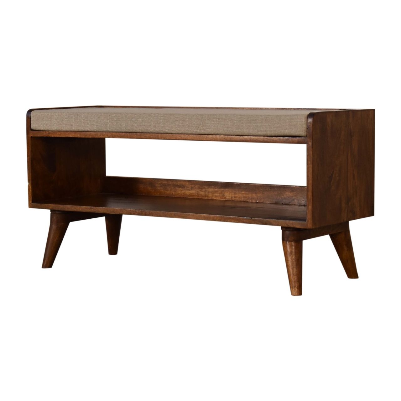 Solid Wood Bench With Upholstered Sea