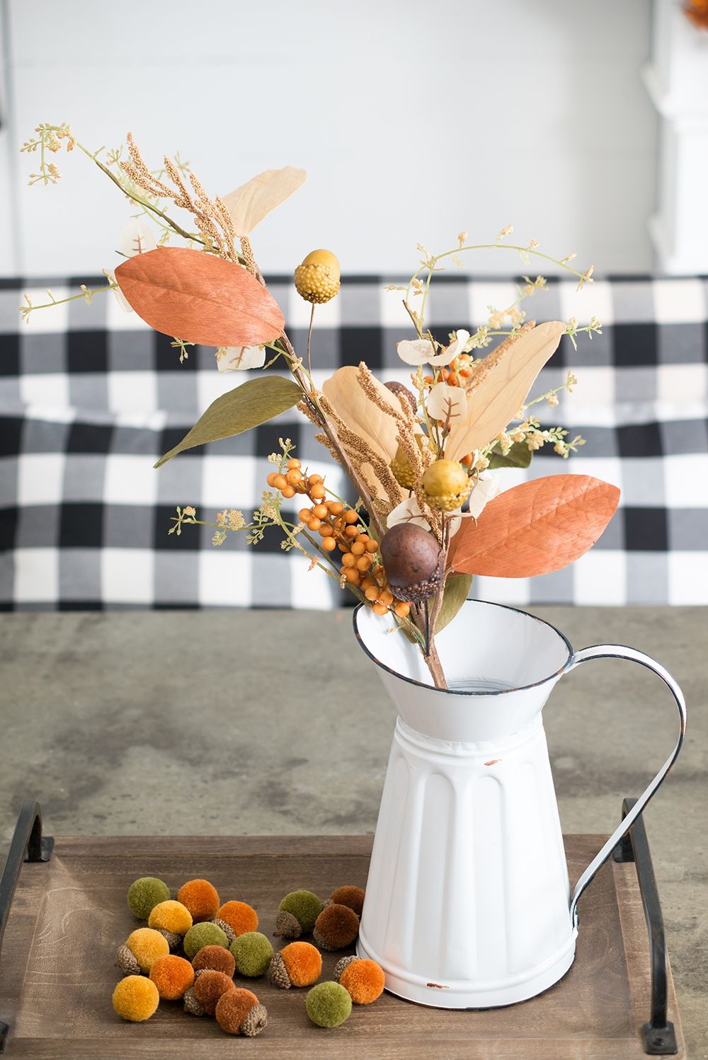 Harvest Acorn / Berry Spray, Botanicals Decor For Harvest Festival Fall Festival & Thanksgiving Table Decorations (Set of 12) - Green / Orange Multi