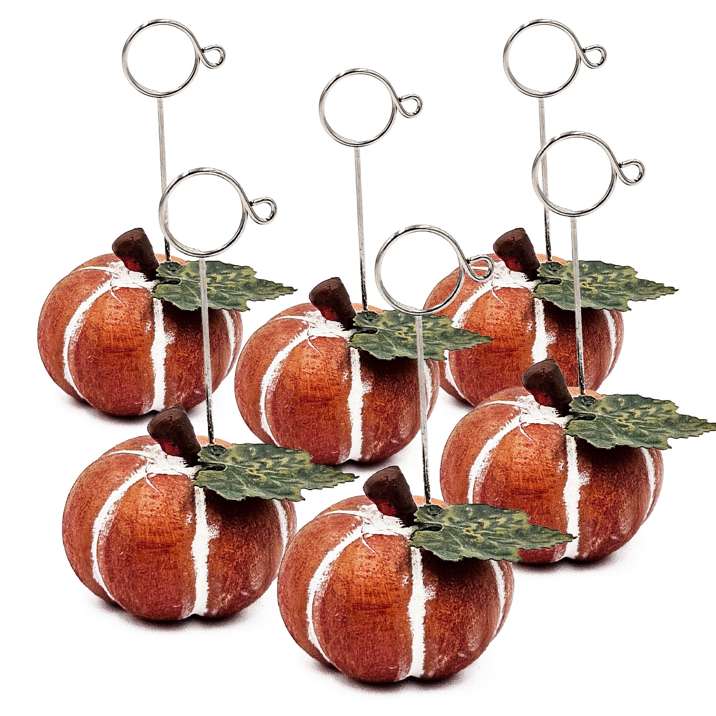 Polystone Pumpkin Name Card Holder - Orange