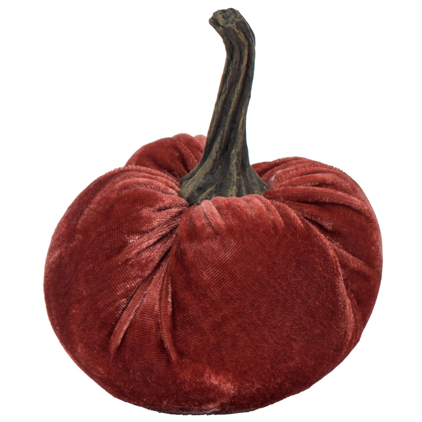 Velvet Weighted Pumpkin With Resin Stem, Pumpkin Ornament Decor For Holiday Harvest Festival Fall Festival & Thanksgiving (Set of 4)