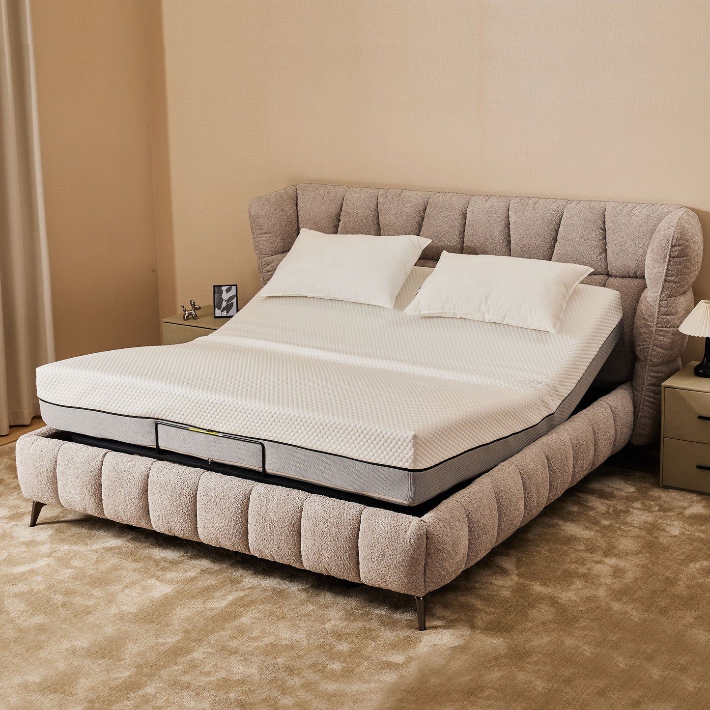 Adjustable Bed Base Frame & Head And Foot Incline Quiet Motor King Size Zero Gravity - Antique Black