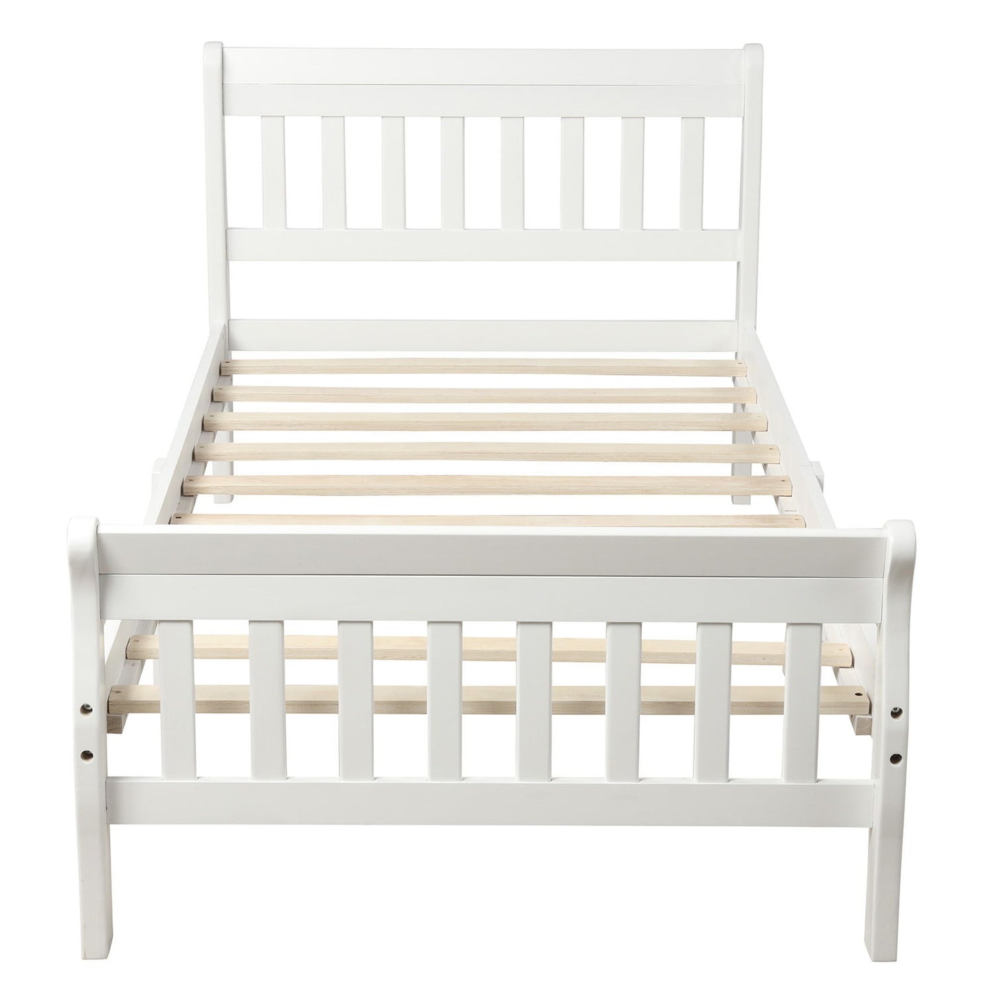 Platform Bed, Mattress Foundation Sleigh Bed With Headboard, Footboard, Slat Support