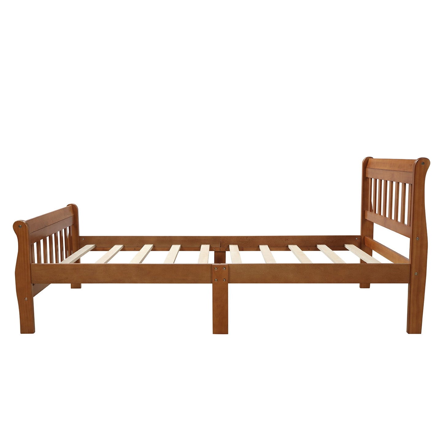 Platform Bed, Mattress Foundation Sleigh Bed With Headboard, Footboard, Slat Support