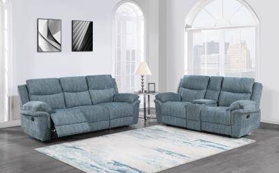GLOBAL Reclining Loveseat Blue