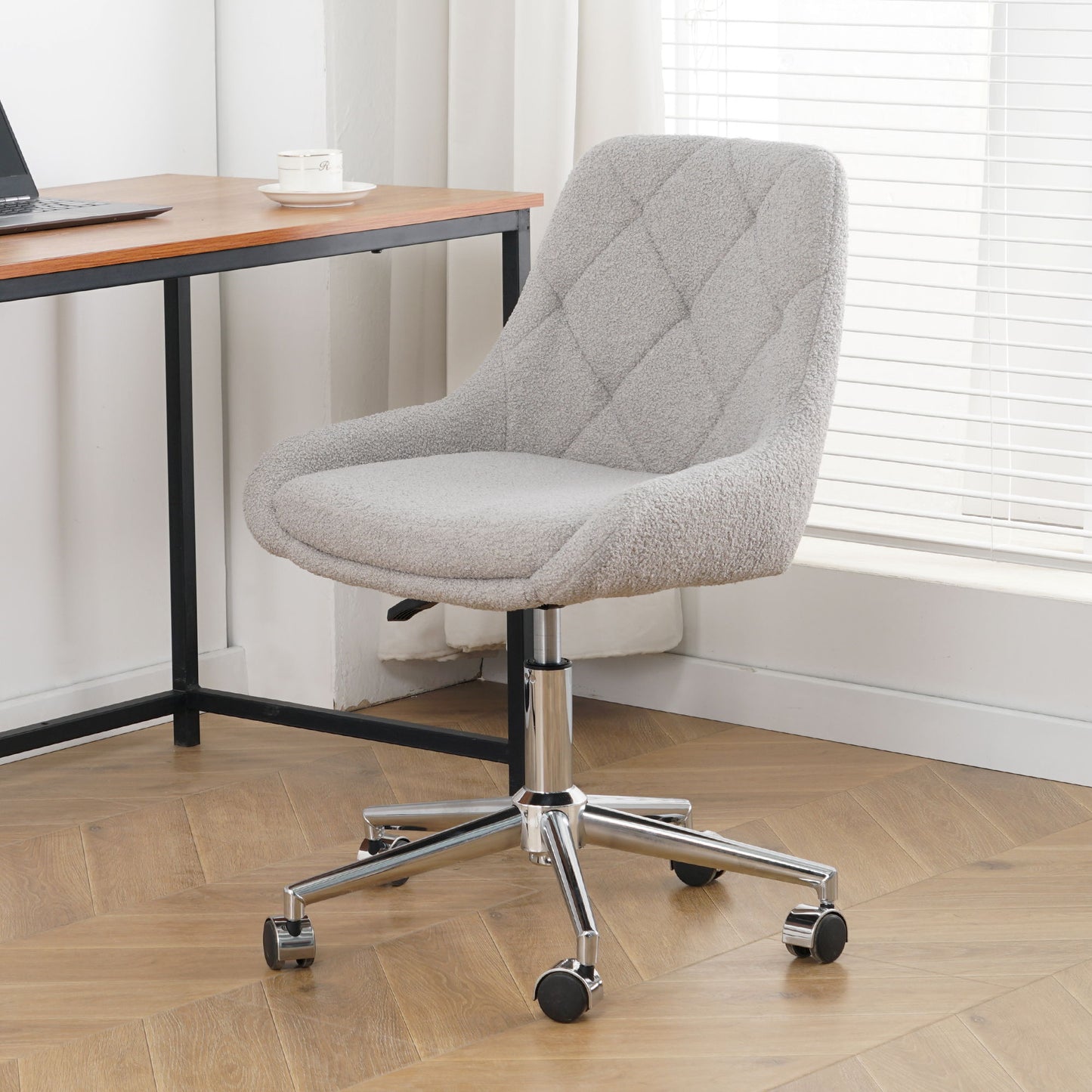 Adjustable And Space-Saving Chair With Golden Electroplated Legs
