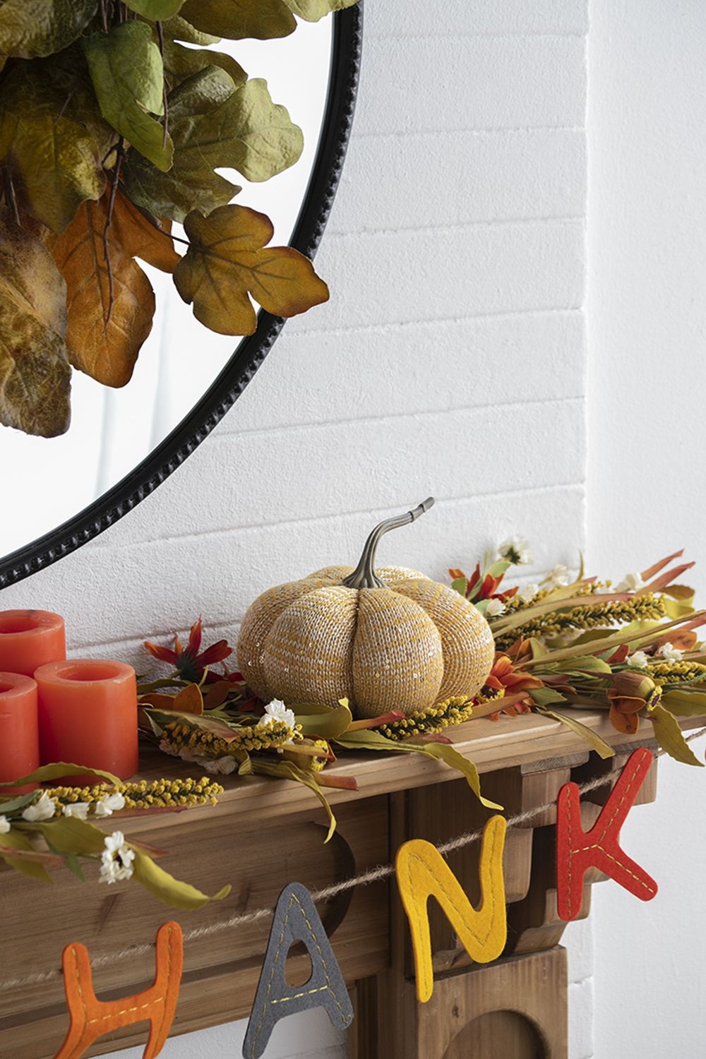Knitted Weighted Pumpkin Ornament Decor For Holiday Harvest Festival Fall Festival & Thanksgiving (Set of 2) - Yellow