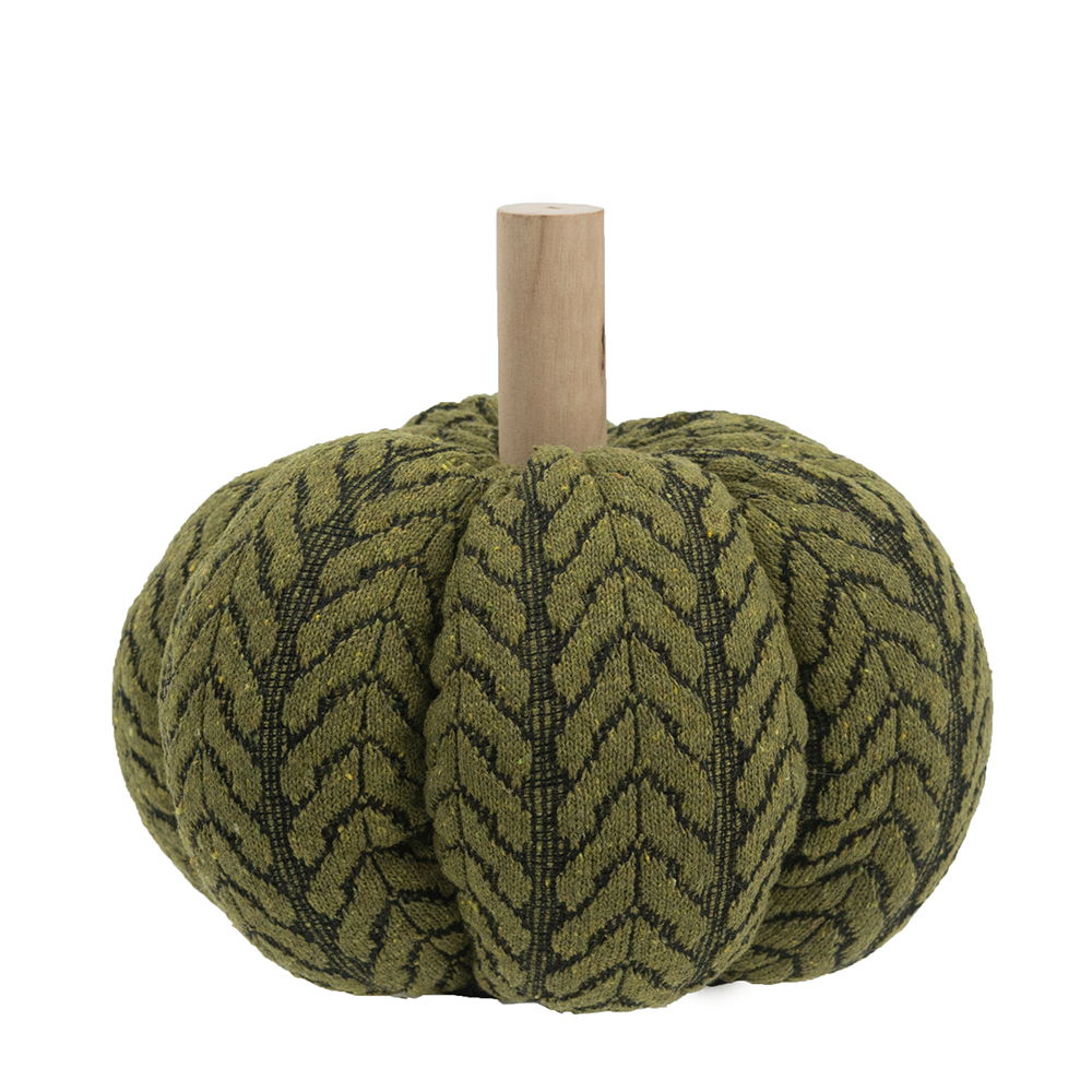 Pumpkin Ornament Decor For Holiday Harvest Festival Fall Festival & Thanksgiving (Set of 2) - Green