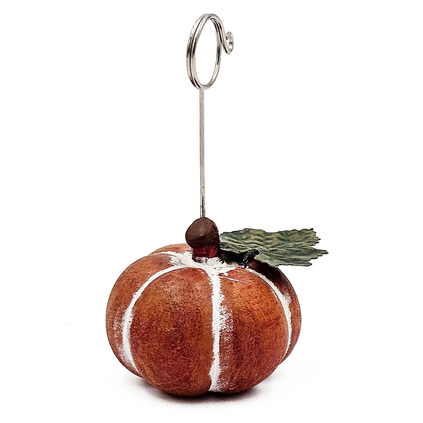 Polystone Pumpkin Name Card Holder - Orange
