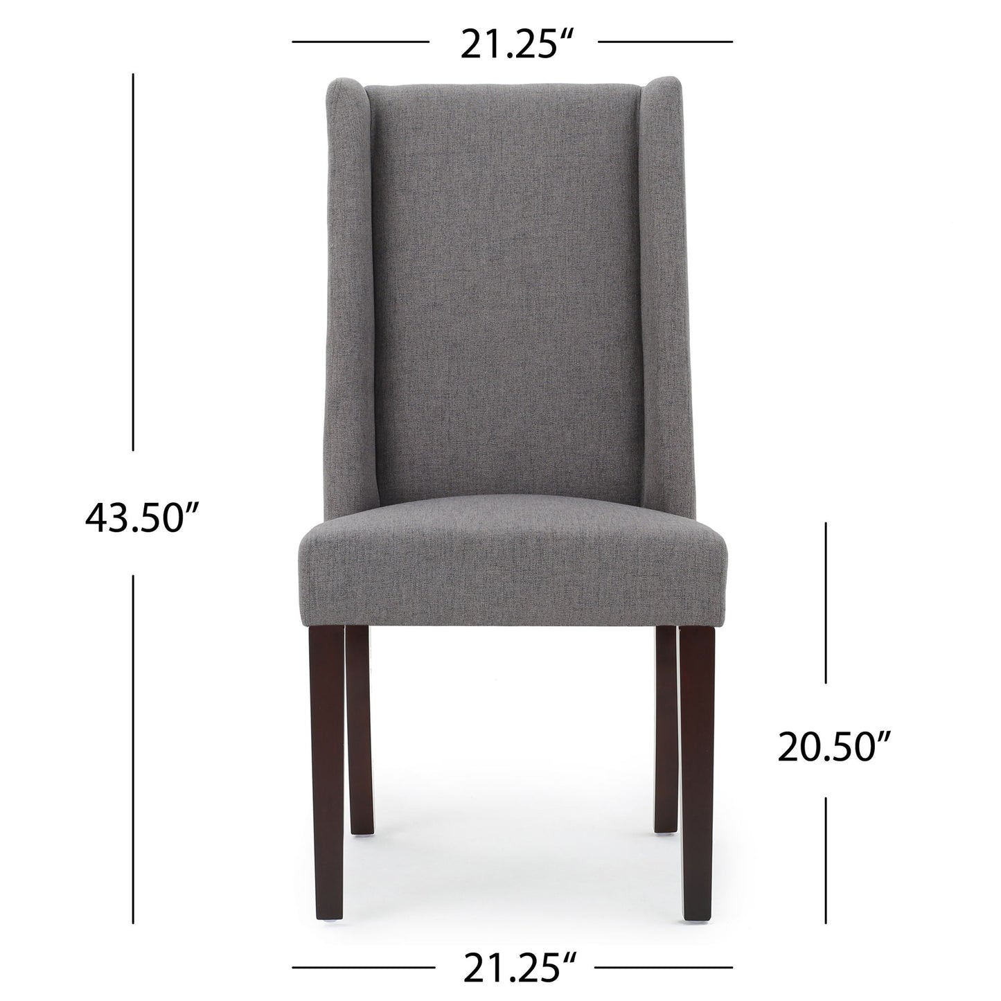 High Back Dining Chair With Wingback Design (Set of 2)