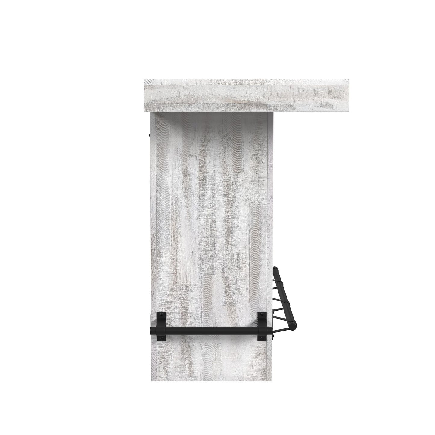 Rogen Rustic - Bar Table With Ice Tray, USB And Power - Rustic White