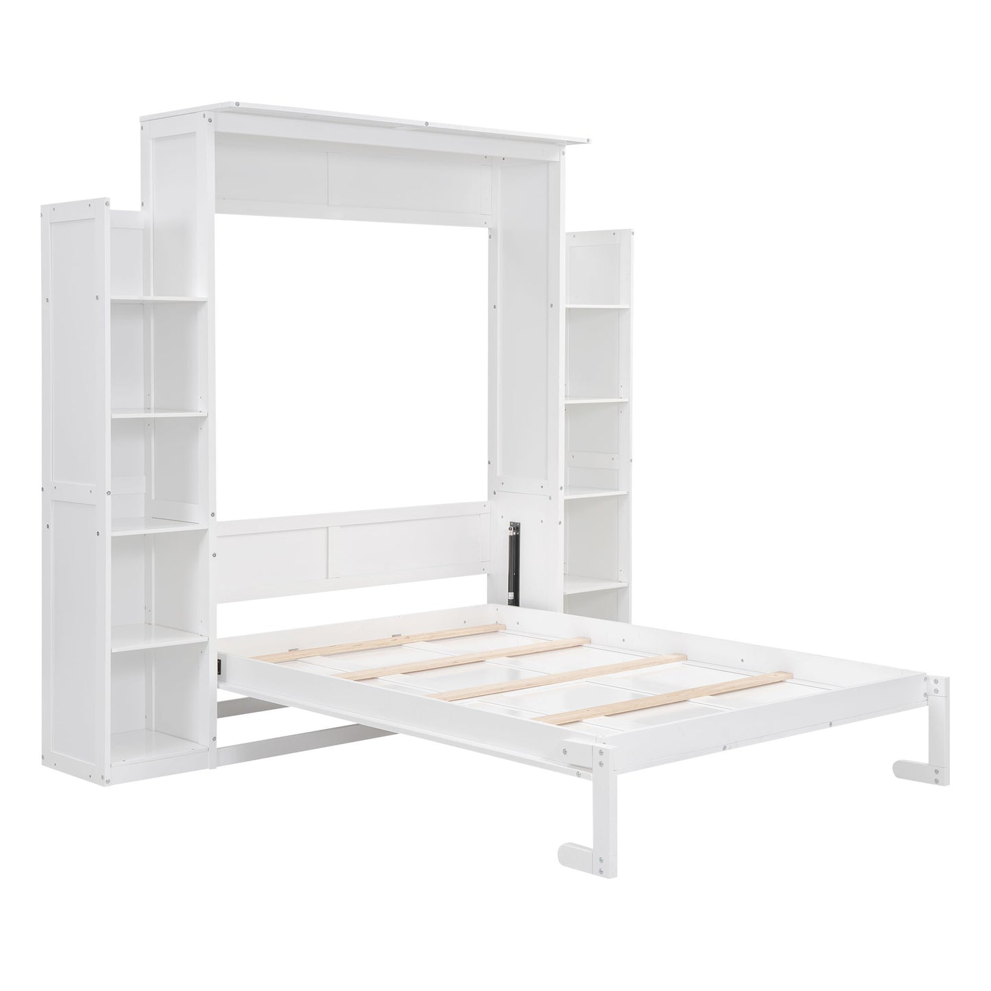 Wall Murphy Bed With Shelves And LED Lights