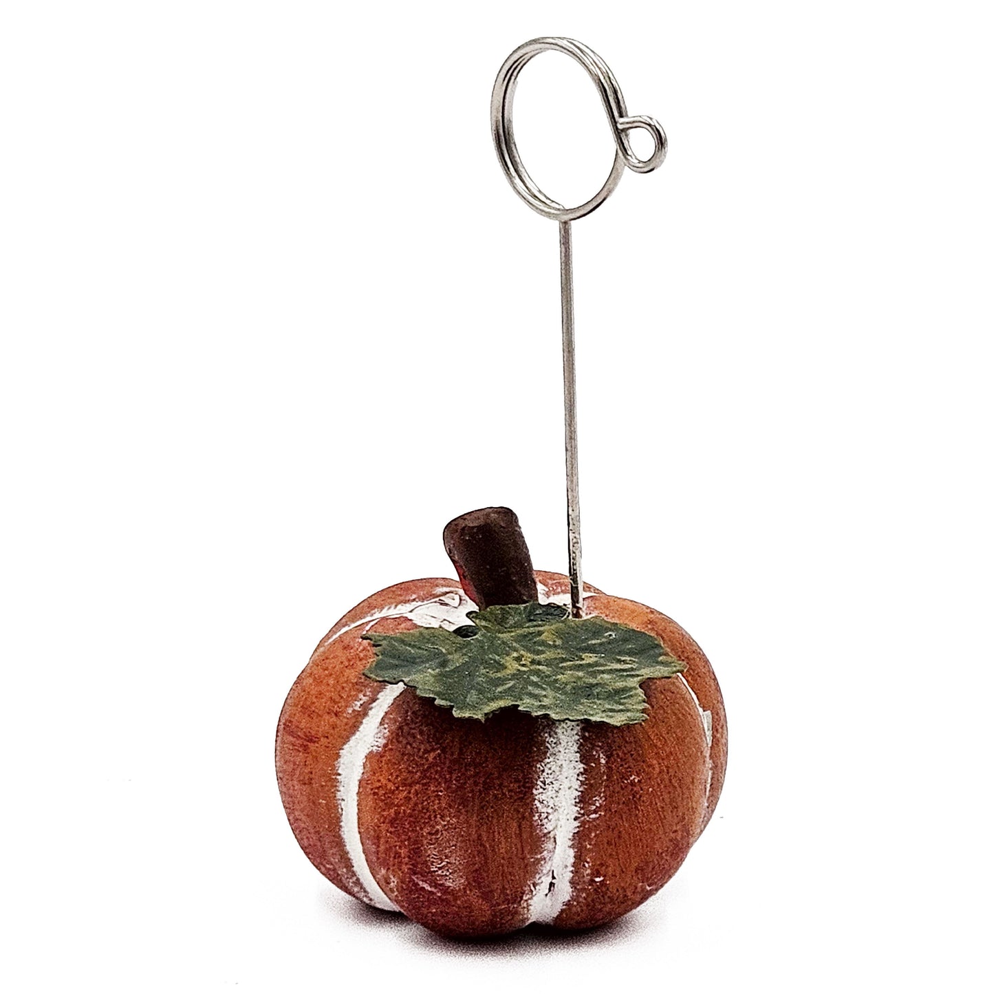 Polystone Pumpkin Name Card Holder - Orange