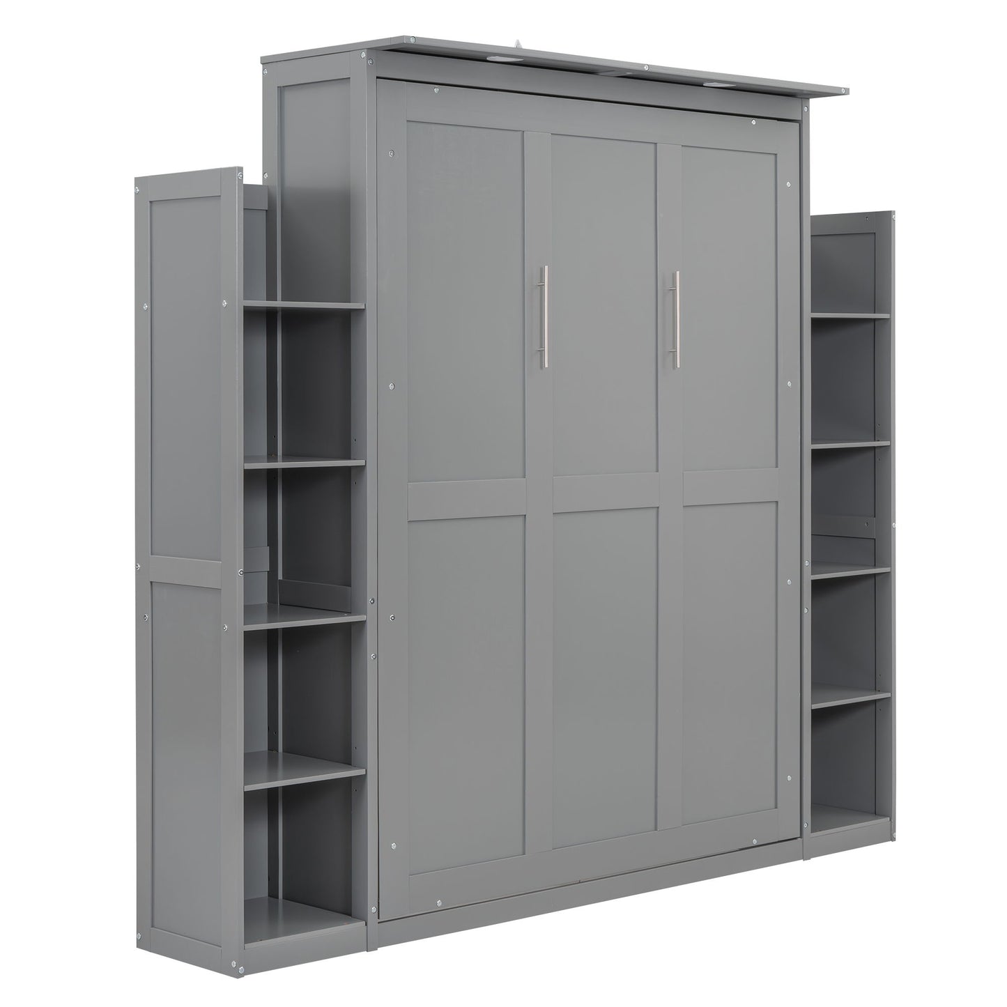 Wall Murphy Bed With Shelves And LED Lights