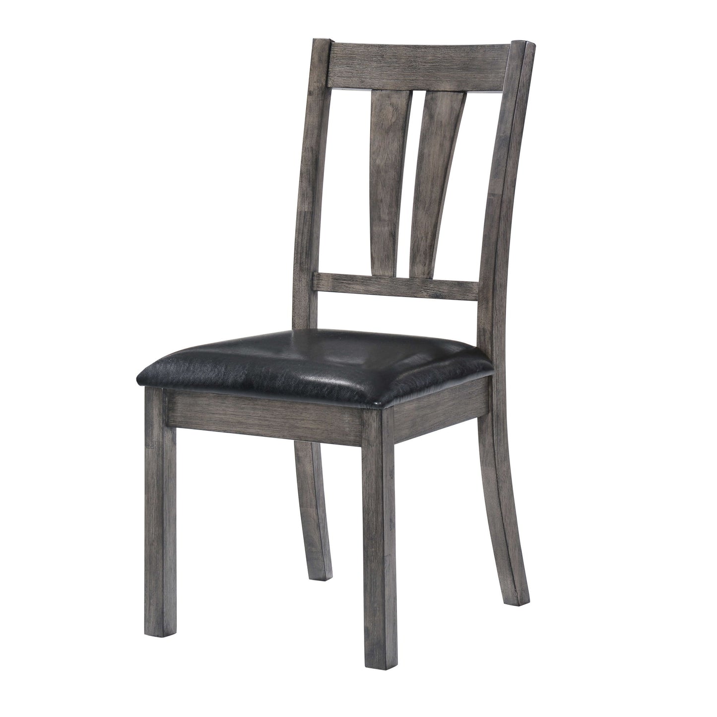 Nathan - Fan Back Chair With PU Seat (Set of 2) - Gray Oak