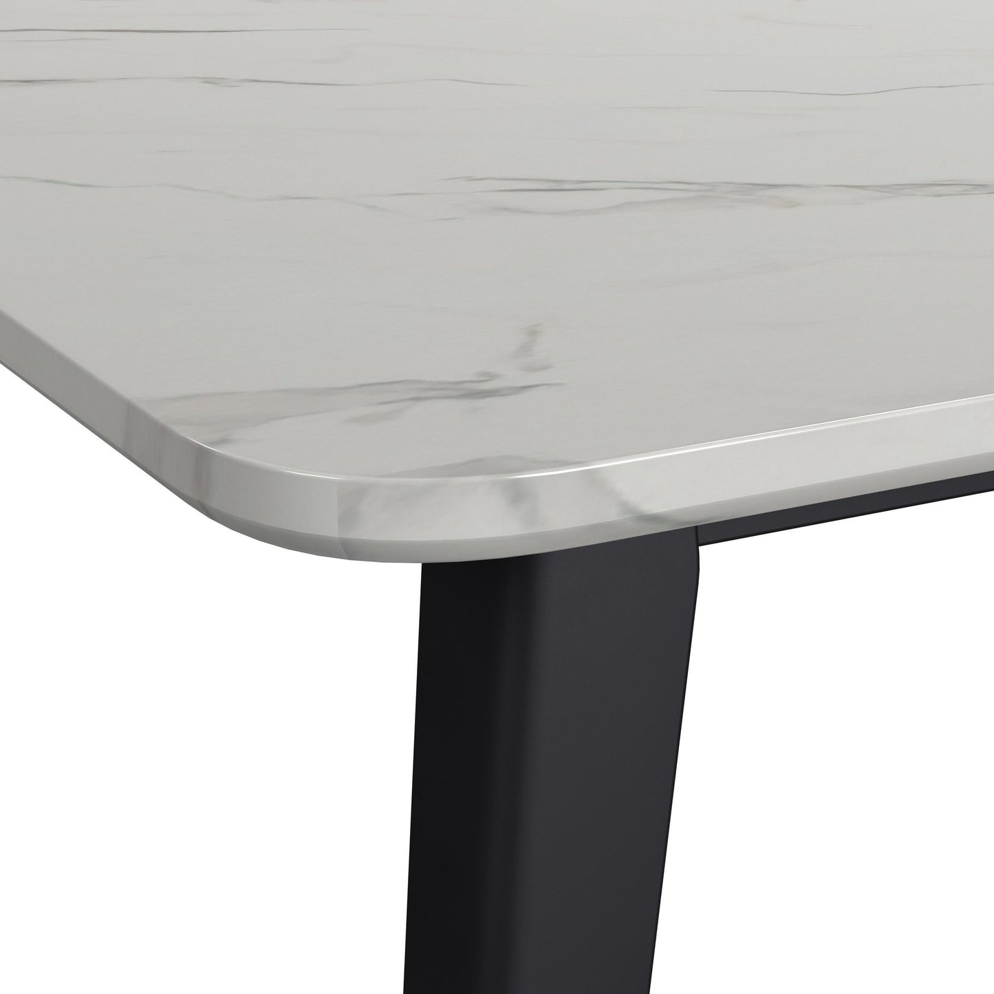 Marlene - Dining Table With White Faux Marble Top - White