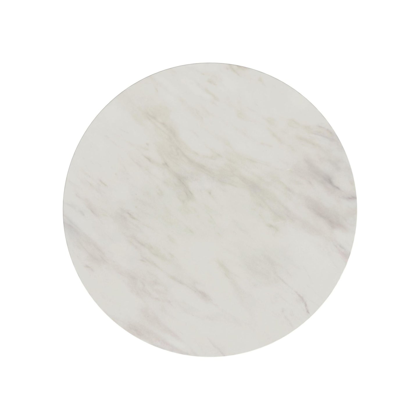 Sylvie - Round Dining Table (Top With Faux Marble And Base) - Dark Brown / White