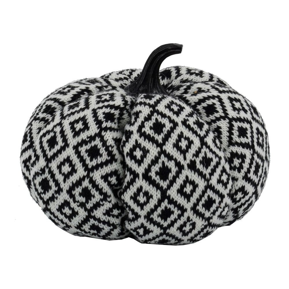 Halloween Pumpkin Decor Set, For Holiday Halloween Decoration (Set of 6) - Black / White