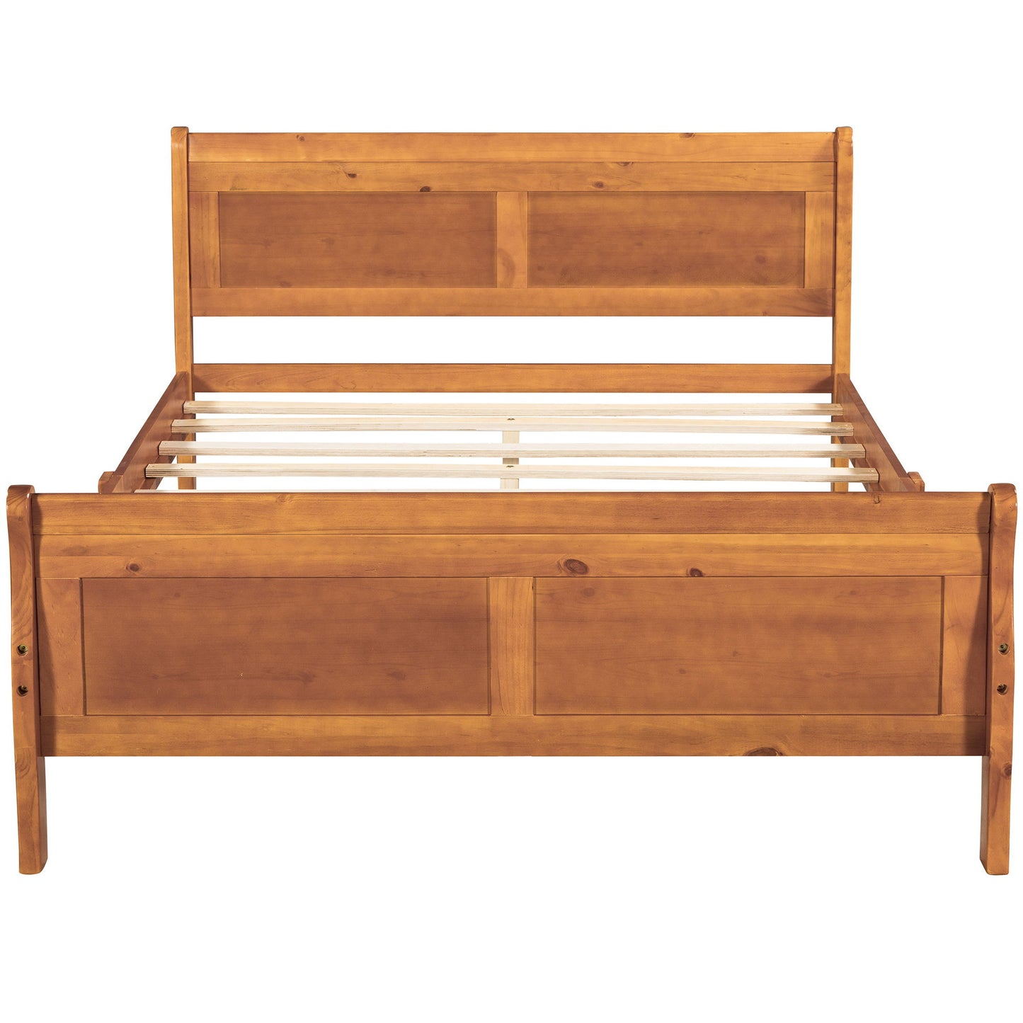 Platform Bed Frame Mattress Foundation Sleigh Bed With Headboard / Footboard / Wood Slat Suppor