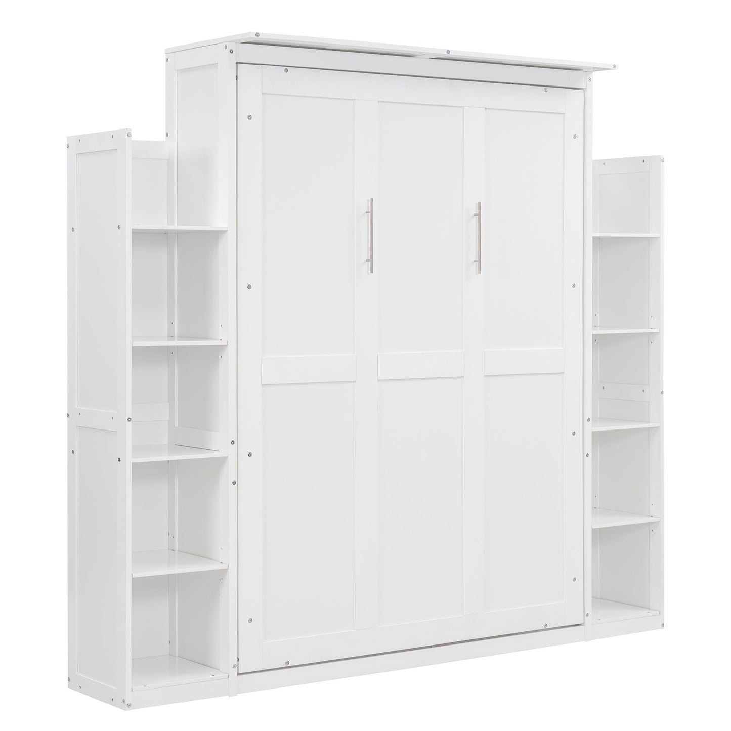 Wall Murphy Bed With Shelves And LED Lights