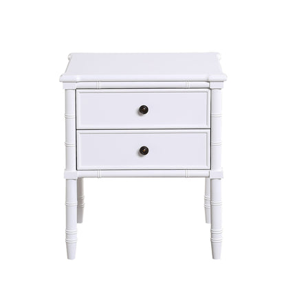 Emmett - 2 Drawer Nightstand With Carved Legs - White