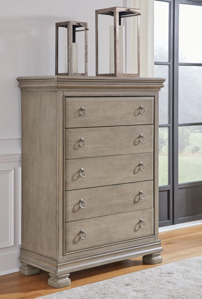 Lexorne - Five Drawer Chest - Gray