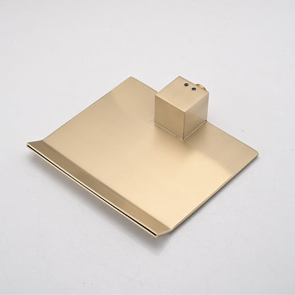 Modern Wall Mount Bathtub Faucet With Waterfall Spout And Single Handle Control - Brushed Gold