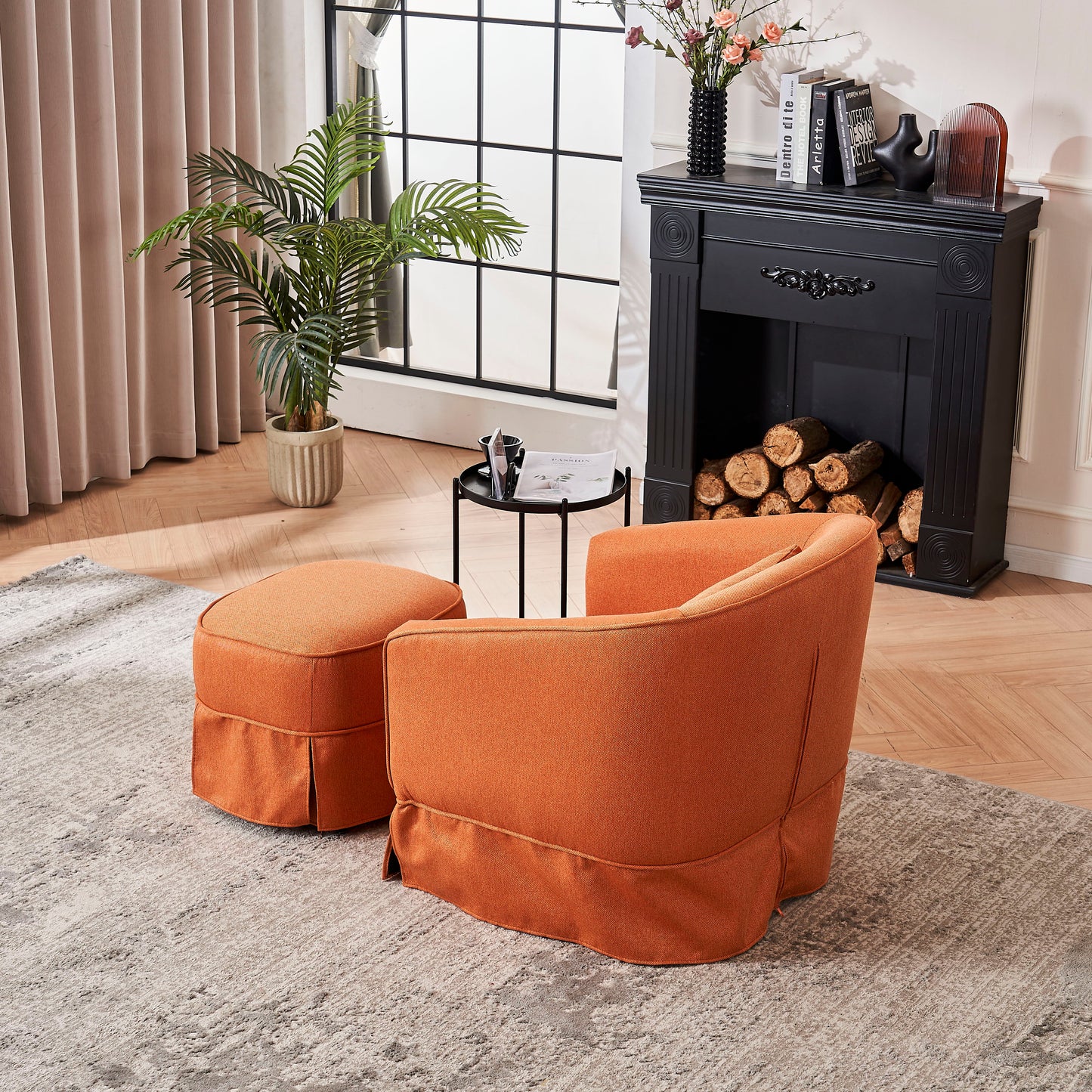 Swivel Accent Chairs Armchair For Living Room, Round Barrel Chairs