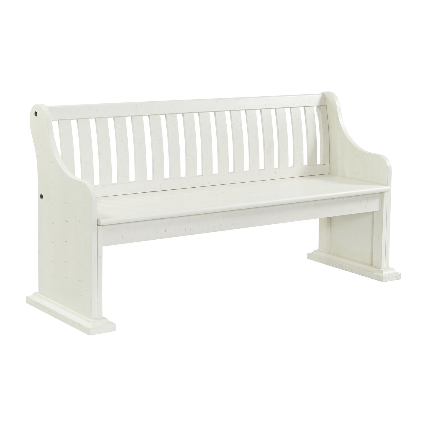 Stone - Pew Bench With Storage - White