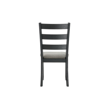 Martin - Dining Side Chair With Gray Fabric (Set of 2) - Black Finish