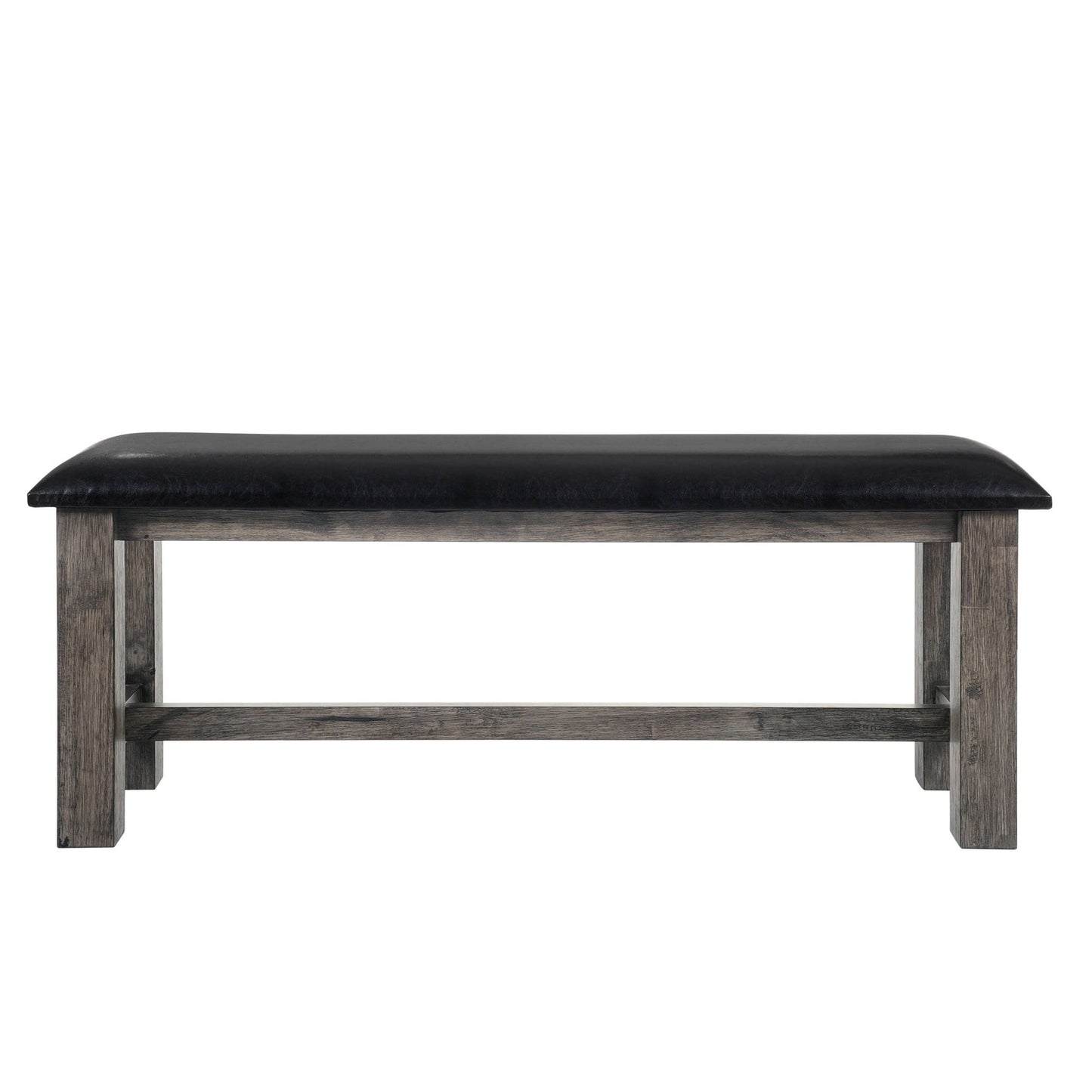Nathan - Bench With PU Padded Seat - Gray Oak