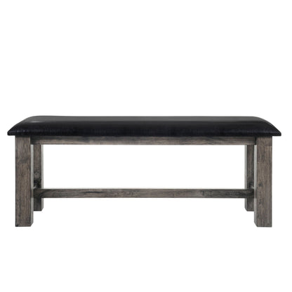 Nathan - Bench With PU Padded Seat - Gray Oak