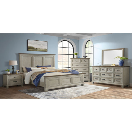 Farmington - 5 Drawer Chest - Medium Brown / Washed Stone