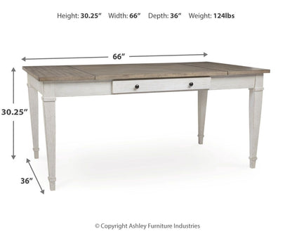 Skempton - RECT DRM Table w/Storage - White
