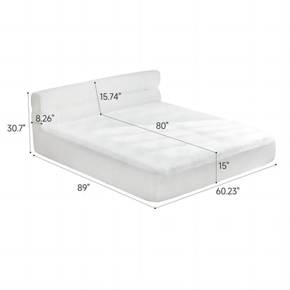 Queen Mattress & Bed Frame With Cool, Innovative All In One, Pressure Relief, Motion Isolation - White