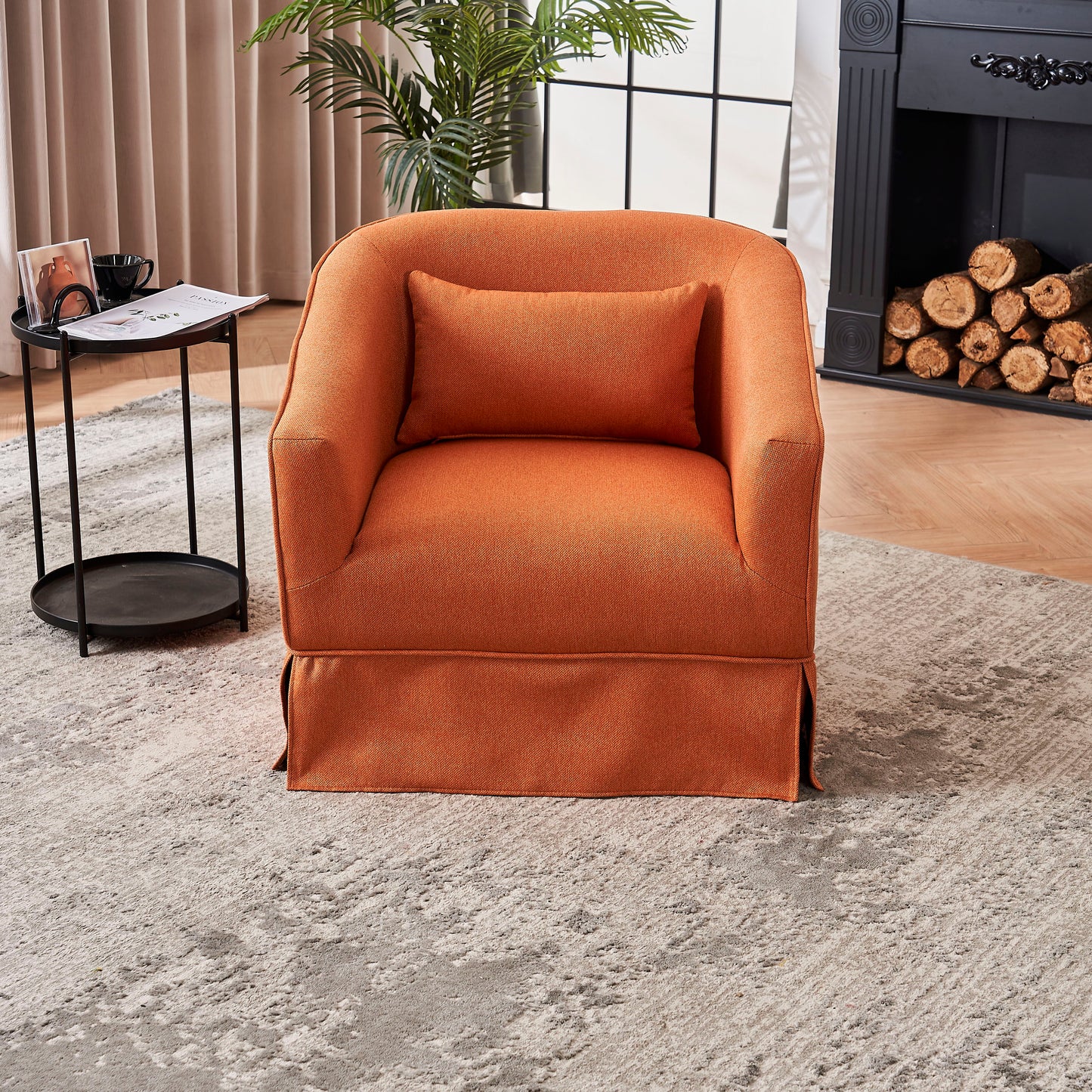 Swivel Accent Chairs Armchair For Living Room, Round Barrel Chairs