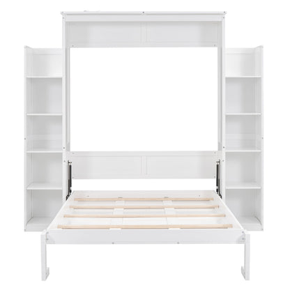 Wall Murphy Bed With Shelves And LED Lights