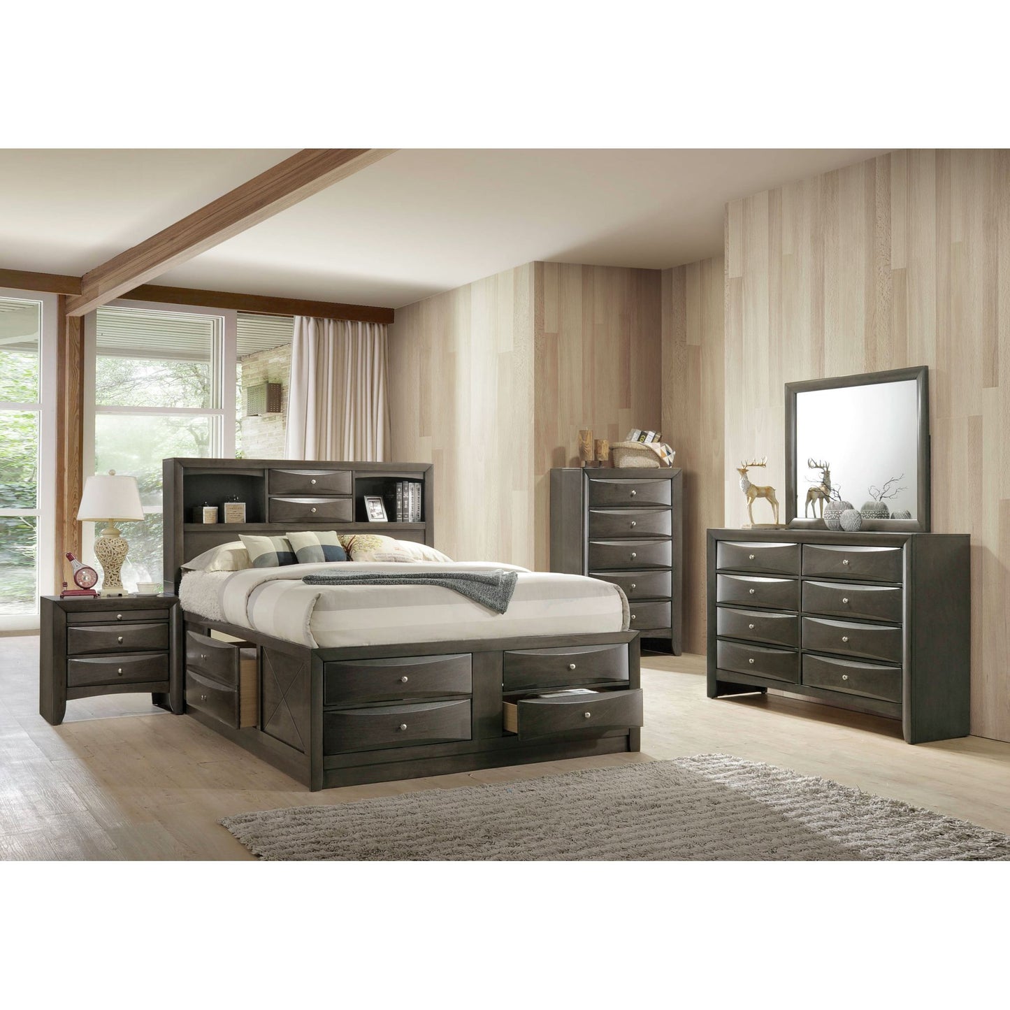 Emily - Storage Bed - Weathered Gray