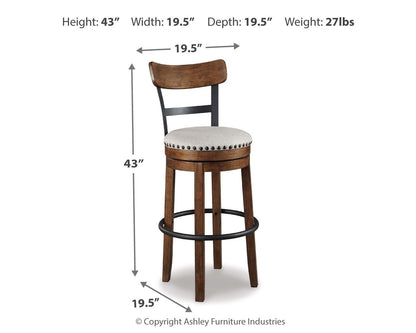 Valebeck - Tall Upholstered Swivel Barstool